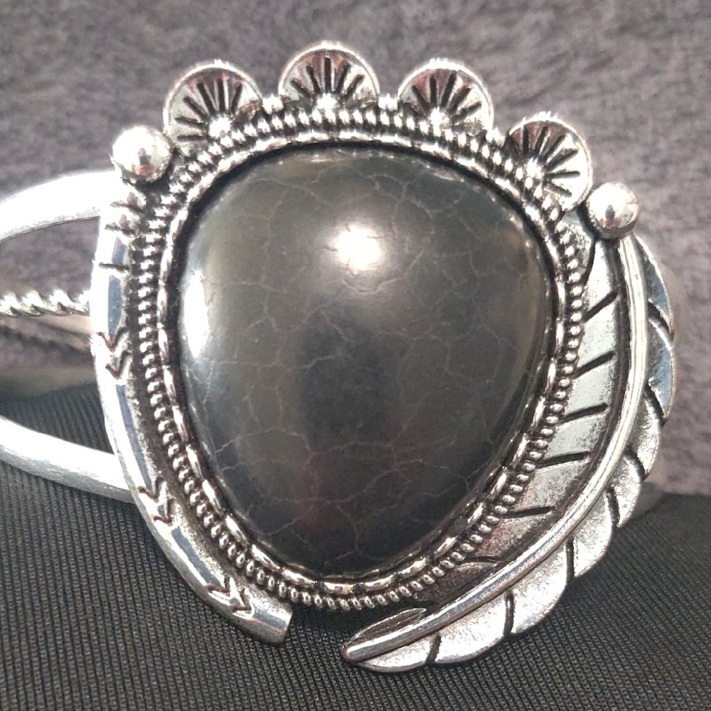 Silver and Black Statement Bracelet